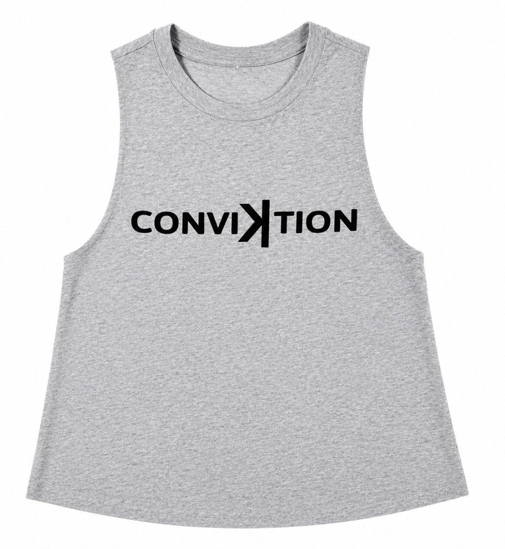 ConviKtion Women’s Essentials Crop Tank- Grey
