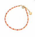 GAMEDAY Orange Aventurine Bracelet – Gold Heart Edition