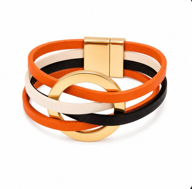 GAMEDAY Luxe Wrap Bracelet – Orange + Black Edition